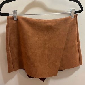 Faux suede mini skort size large